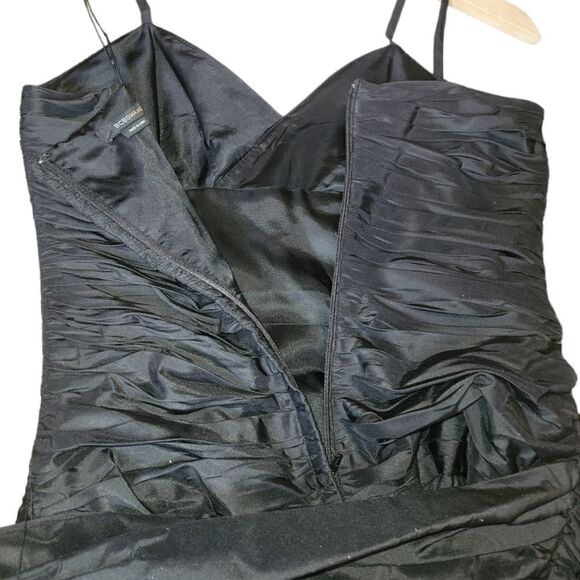 NWT BCBGMAXAZRIA Black Silk Taffeta  Mini Bubble Dress 80s Carrie Bradshaw 2 - Picture 11 of 14